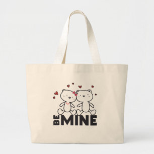 BE MINE - Cute Modern Valentine's Day Large Tote Bag
