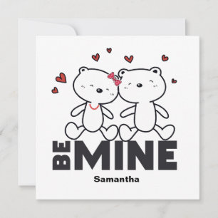 BE MINE - Cute Personalised Modern Valentine's Day Holiday Card