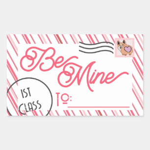 Be Mine Cute School Valentines Day Rectangular Sticker