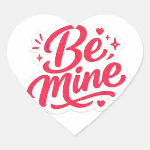 Be Mine Cute Valentine Heart Sticker   Romantic Pi