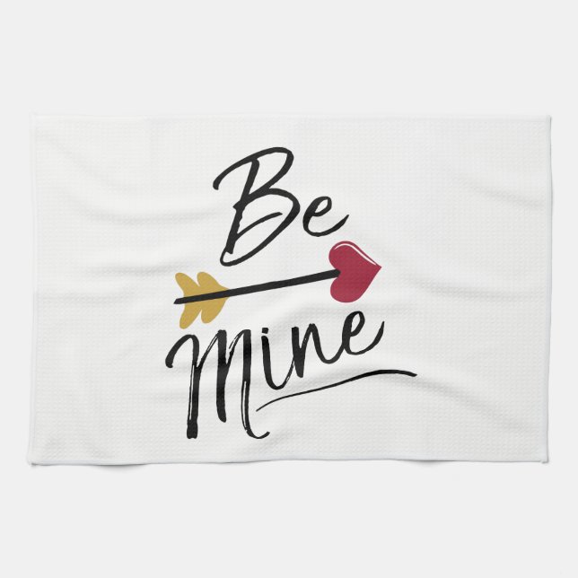 Be mine Cute Valentines Tea Towel (Horizontal)