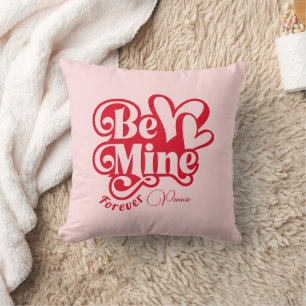 Be Mine Forever Personalised Romantic Retro Cushion