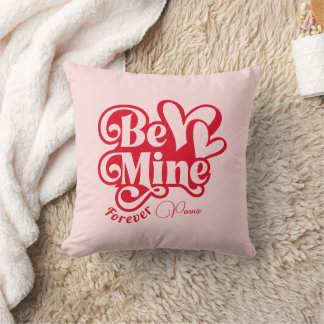 Be Mine Forever Personalised Romantic Retro Cushion