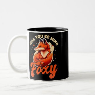 Be Mine Foxy Design Fox Valentine 177 Two-Tone Coffee Mug