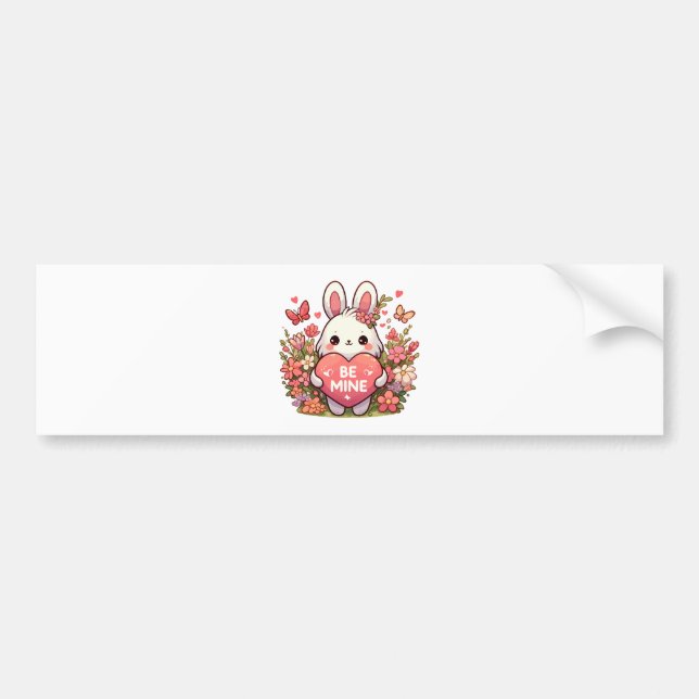 be mine ,funny rabbit valentine love bumper sticker (Front)