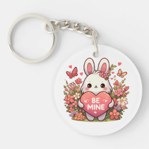 be mine ,funny rabbit valentine love key ring