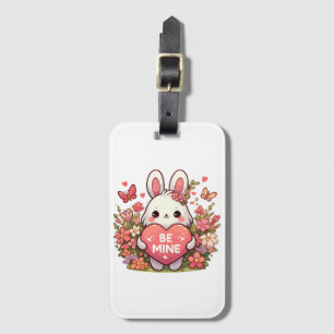 be mine ,funny rabbit valentine love luggage tag