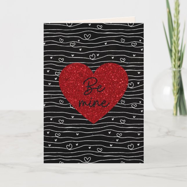 Be Mine Glitter Valentine Card (Front)