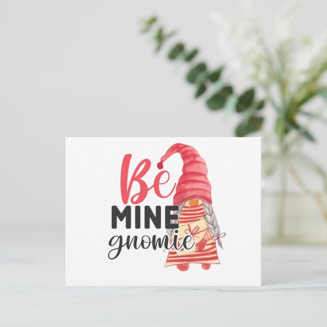Be Mine Gnome Postcard (Standing Front)