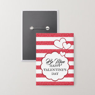 Be Mine Happy Valentine's Day Heart Chalk Stripes