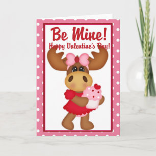 Be Mine! Happy Valentine's Day Moose Card d3