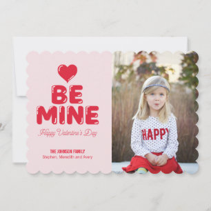 Be Mine Heart Balloon Letter Photo Valentine Card