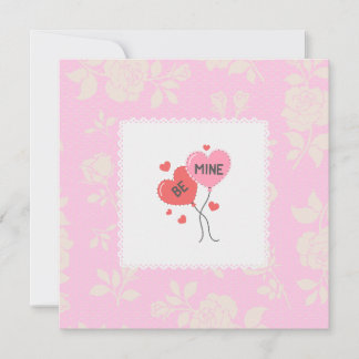 Be Mine Heart Balloons Valentine's Day Card