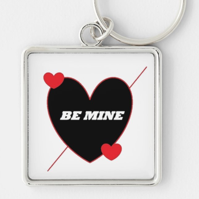 "BE MINE" HEART KEY RING (Front)