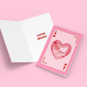 Be Mine Heart Playing Card Greeting Card