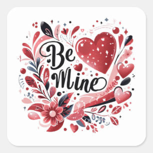 Be Mine Hearts and Flowers Envelope Seal