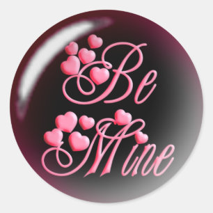 BE MINE & HEARTS by SHARON SHARPE Classic Round Sticker