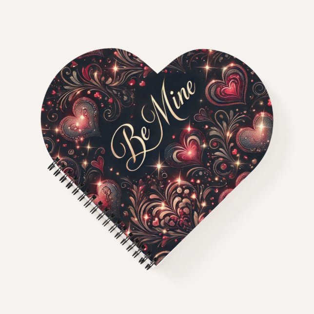 Be Mine Hearts design Notebook (Front)