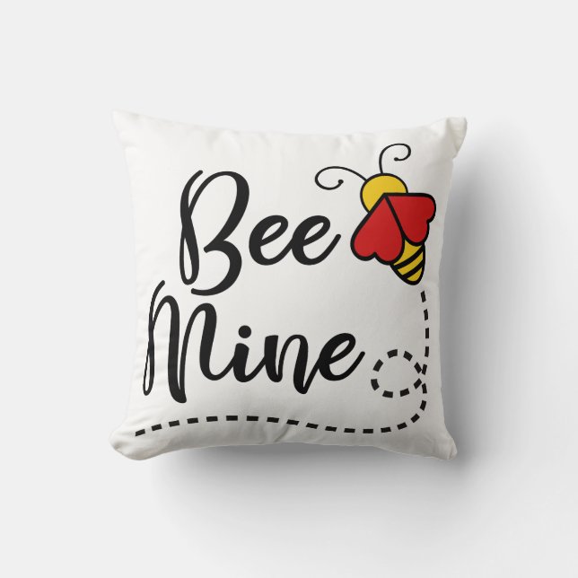 Be Mine / Hearts Love Bee Cushion (Front)