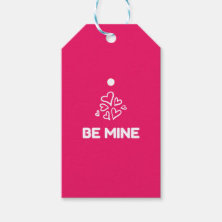 Be Mine Hot Pink Hearts Valentine's Day Gift Tag 