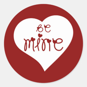 Be Mine Love Hearts Valentine's Day Classic Round Sticker