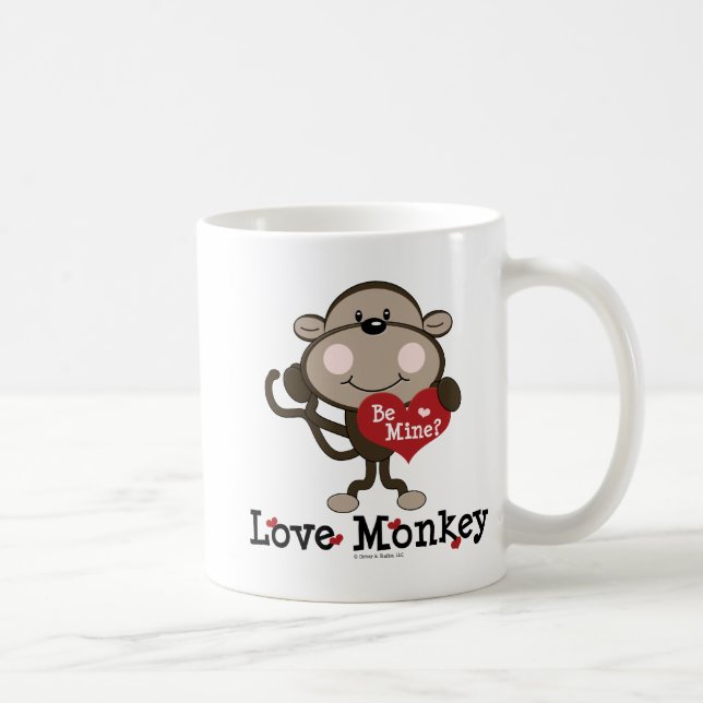 Be Mine Love Monkey Valentine Mug (Right)