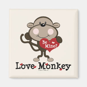 Be Mine Love Monkey Valentine's Day Magnet