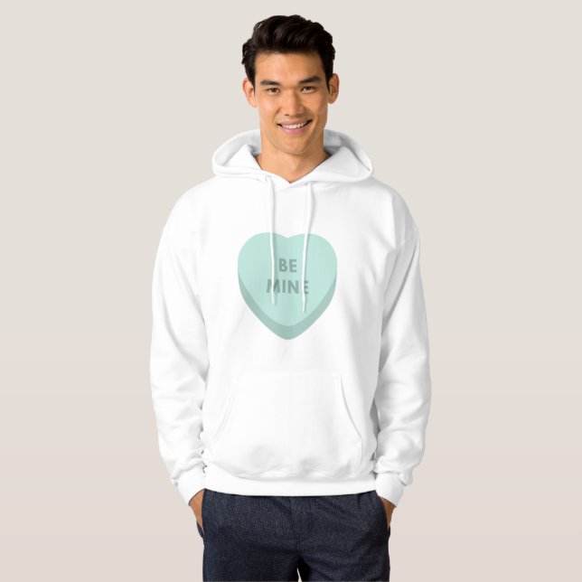 Be Mine Love Shape Valentine Quotes Hoodie (Front Full)