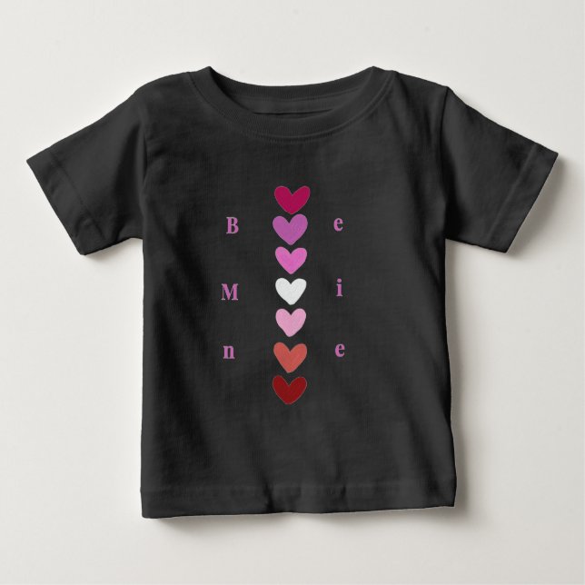 Be Mine Minimal Heart Stack Valentine T-Shirt (Front)