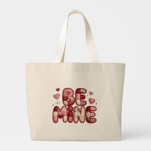 Be Mine Patchwork Valentine Tote Bag   Quilted Hea