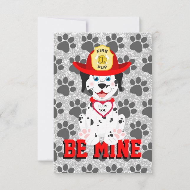 Be Mine Puppy Valentine 3.5"x5" Flat Greeting Card (Front)