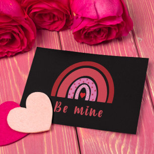 Be Mine Rainbow Heart Valentine's Day I Love You Card