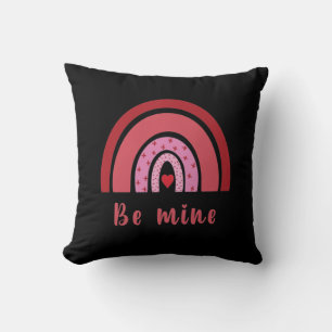 Be Mine Rainbow Heart Valentine's Day I Love You Cushion
