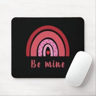 Be Mine Rainbow Heart Valentine's Day I Love You Mouse Pad