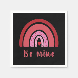 Be Mine Rainbow Heart Valentine's Day I Love You Napkin