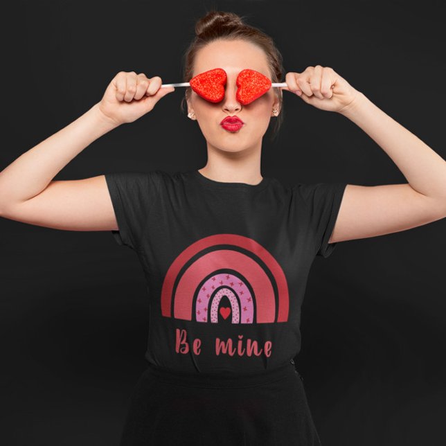 Be Mine Rainbow Heart Valentine's Day I Love You T-Shirt (Creator Uploaded)