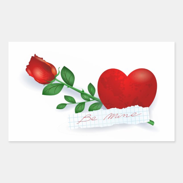 Be mine rectangular sticker (Front)