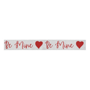 Be Mine Red Glitter Valentine's Grosgrain Ribbon