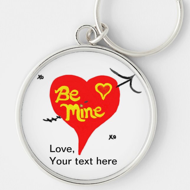 Be Mine Red Heart Key Ring (Front)