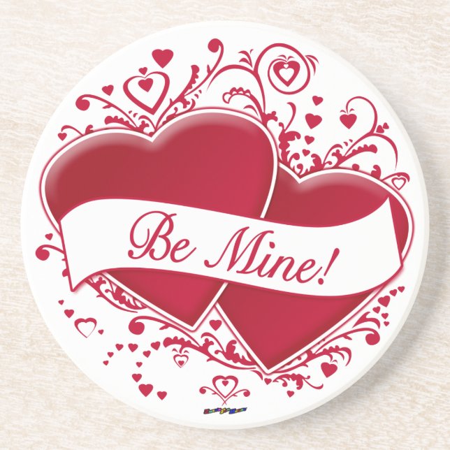 Be Mine! Red Hearts Coaster (Front)
