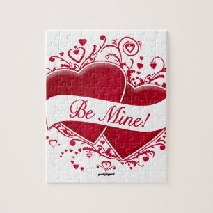 Be Mine! Red Hearts Jigsaw Puzzle
