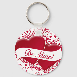 Be Mine! Red Hearts Key Ring