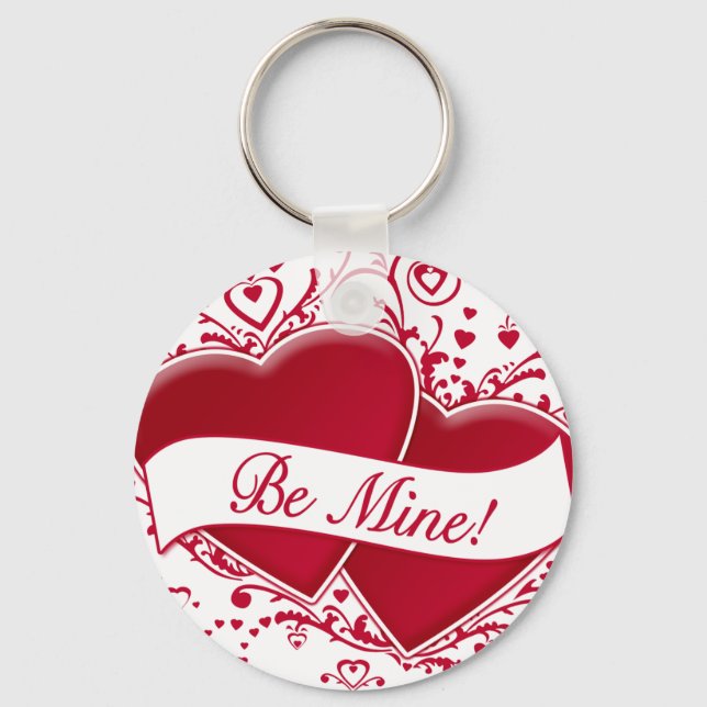 Be Mine! Red Hearts Key Ring (Front)