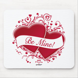 Be Mine! Red Hearts Mouse Pad