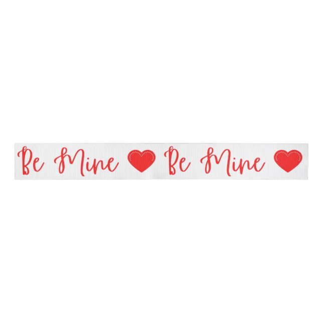 Be Mine Red Valentine's Grosgrain Ribbon (Front)