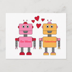 Be Mine Robots Holiday Postcard