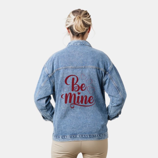 Be Mine - Romantic design for Valentine's Day Denim Jacket (Model)