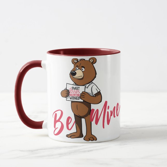 Be Mine Sign Mug, Sweet Valentines Day Romantic  Mug (Left)