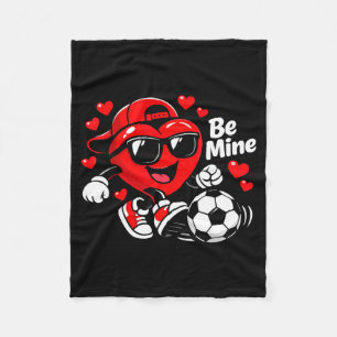 Be Mine Soccer Valentine Heart Player Cute Love St Fleece Blanket