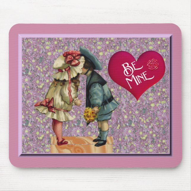"Be Mine" Sweet Nostalgic Valentine Mouse Pad (Front)